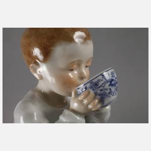 Meissen "Hentschelkind" mit Zwiebelmustertasse