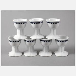 Rosenthal sieben Eierbecher "Würfeldekor"