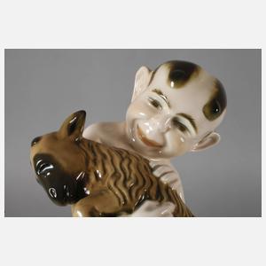 Volkstedt Faun mit Ziege