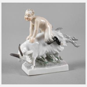 Volkstedt-Rudolstadt Faun auf Ziege