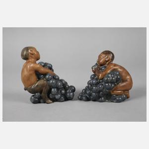 Kopenhagen zwei Faune aus dem Tafelaufsatz "Weinlese"