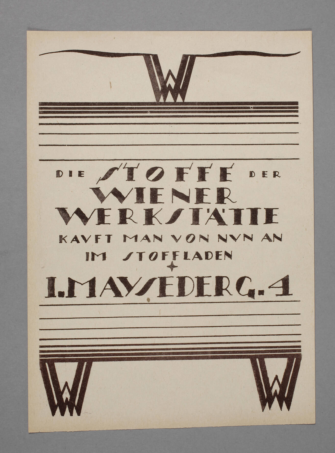 Seltenes Werbeblatt Wiener Werkstätte