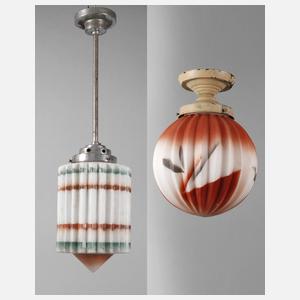 Zwei Deckenlampen Art déco