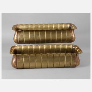 Zwei Blumenkästen Messing