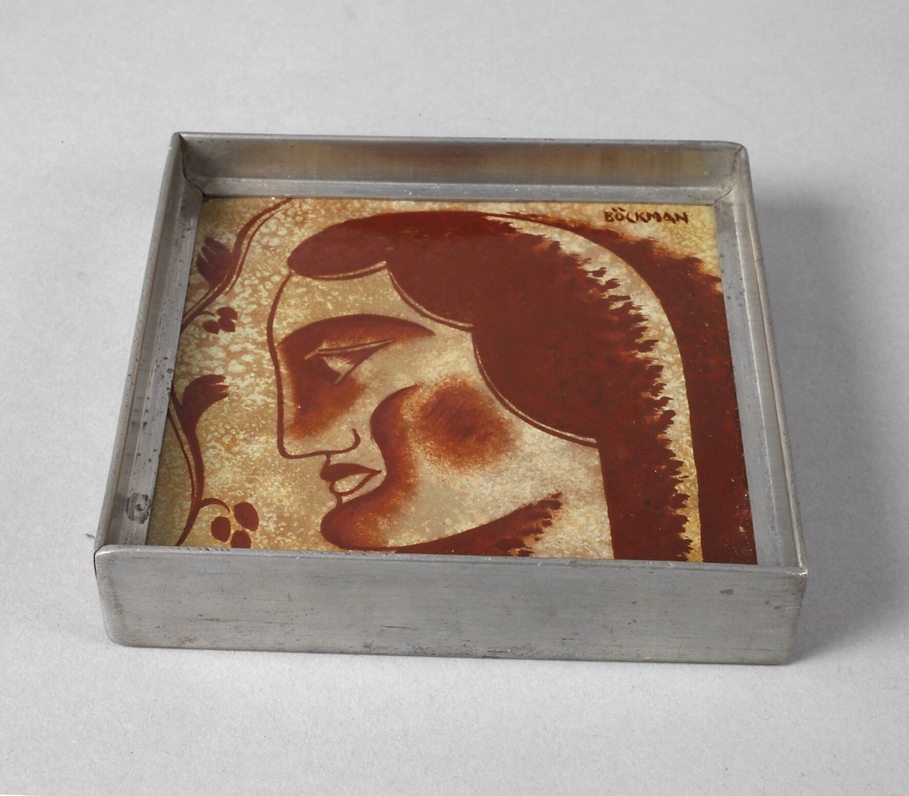 Edgar Böckman Keramikplatte in Metallfassung