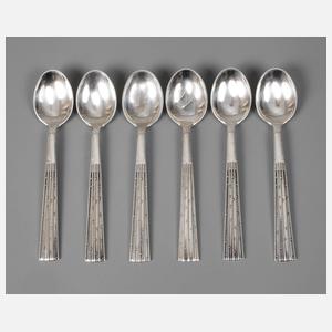 Jens H. Quistgaard sechs Mokkalöffel Silber