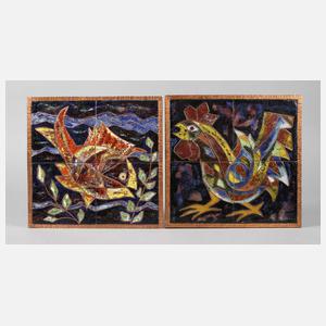 Zwei Bildplatten Stegemaille