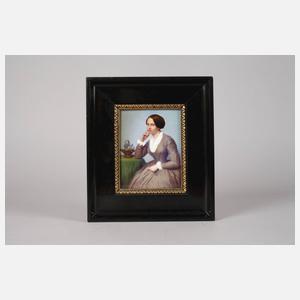 Porzellanplatte mit Halbfigurenbildnis