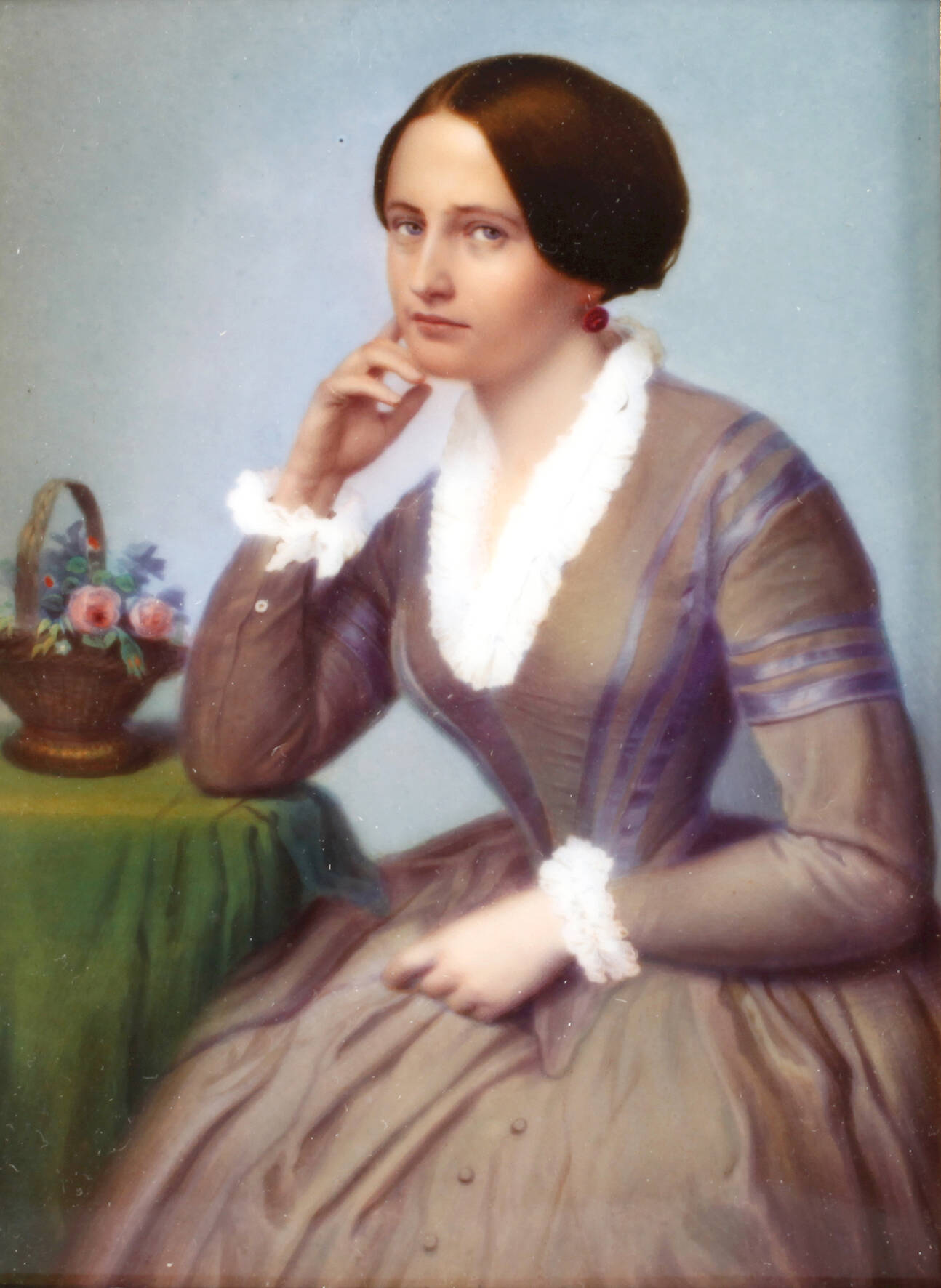 Porzellanplatte mit Halbfigurenbildnis