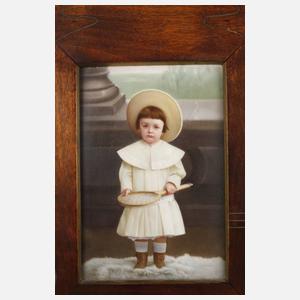 Porzellanbildplatte Kinderportrait Jugendstil