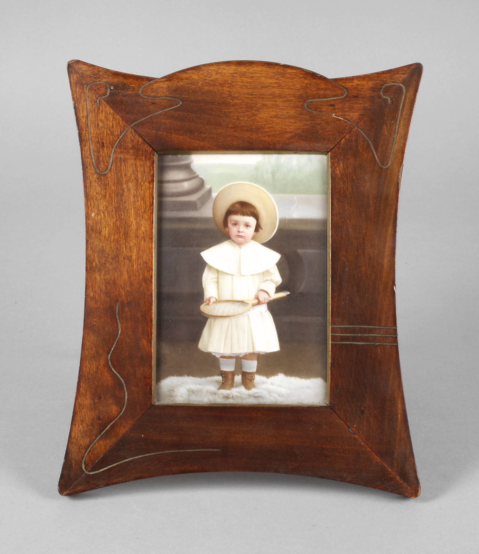 Porzellanbildplatte Kinderportrait Jugendstil