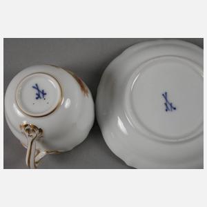 Meissen Mokkatasse Watteaumalerei