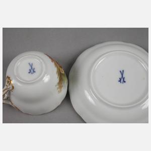 Meissen Mokkatasse Watteaumalerei