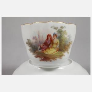 Meissen Mokkatasse Watteaumalerei