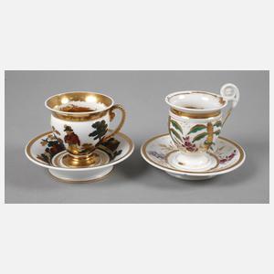 Zwei Biedermeiertassen