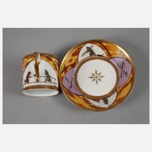 Zwei Biedermeier-Zylindertassen