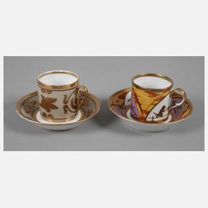 Zwei Biedermeier-Zylindertassen