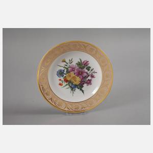 KPM Berlin Paar Zierteller mit Blütenmalerei