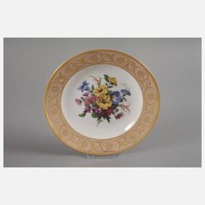 KPM Berlin Paar Zierteller mit Blütenmalerei