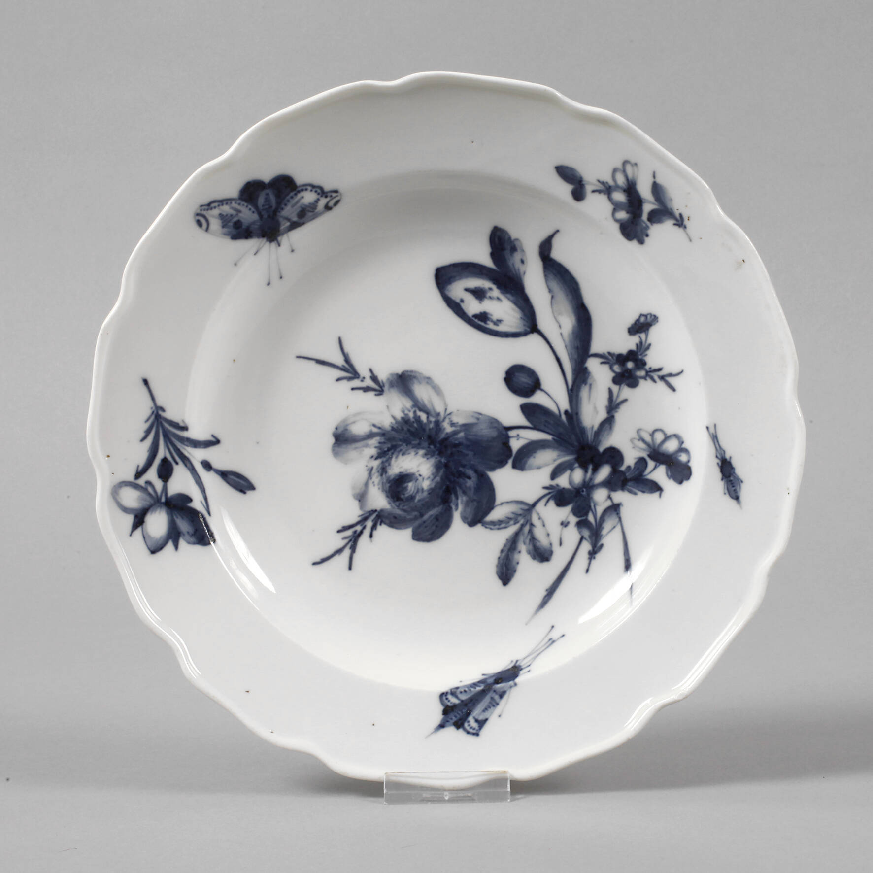 Meissen Speiseteller "Blaue Blume mit Insekten"