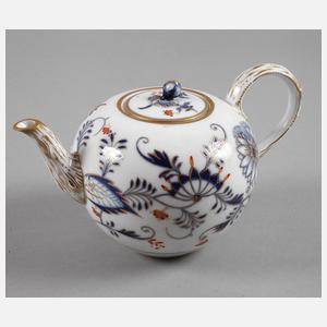 Meissen Teekanne mit rot-goldenem Zwiebelmuster