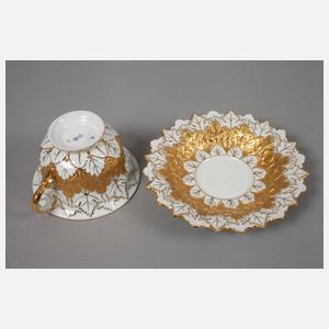 Meissen Prunktasse mit Untertasse