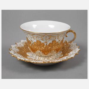 Meissen Prunktasse mit Untertasse