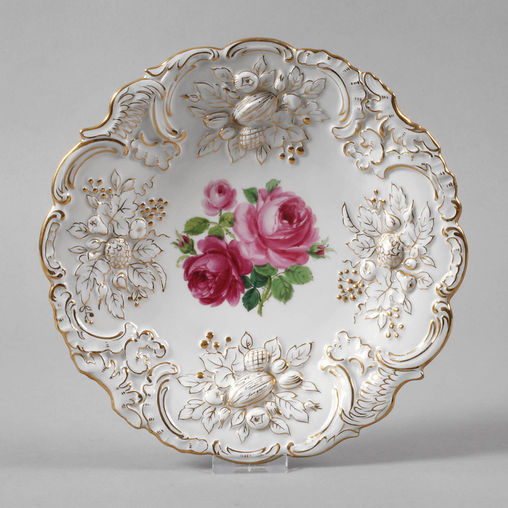 Meissen kleine Prunkschale "Rote Rose"