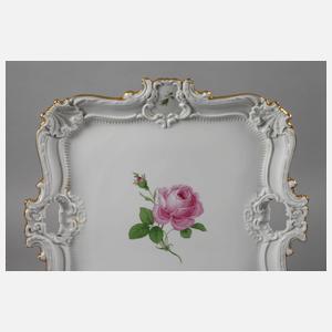 Meissen Prunktablett "Rote Rose"