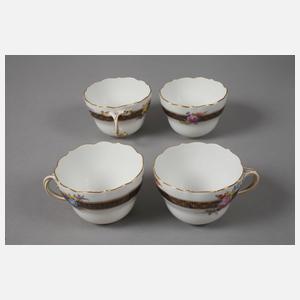 Meissen Kaffeeservice Bordüre mit Blumenbuketts