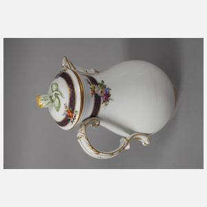 Meissen Kaffeeservice Bordüre mit Blumenbuketts