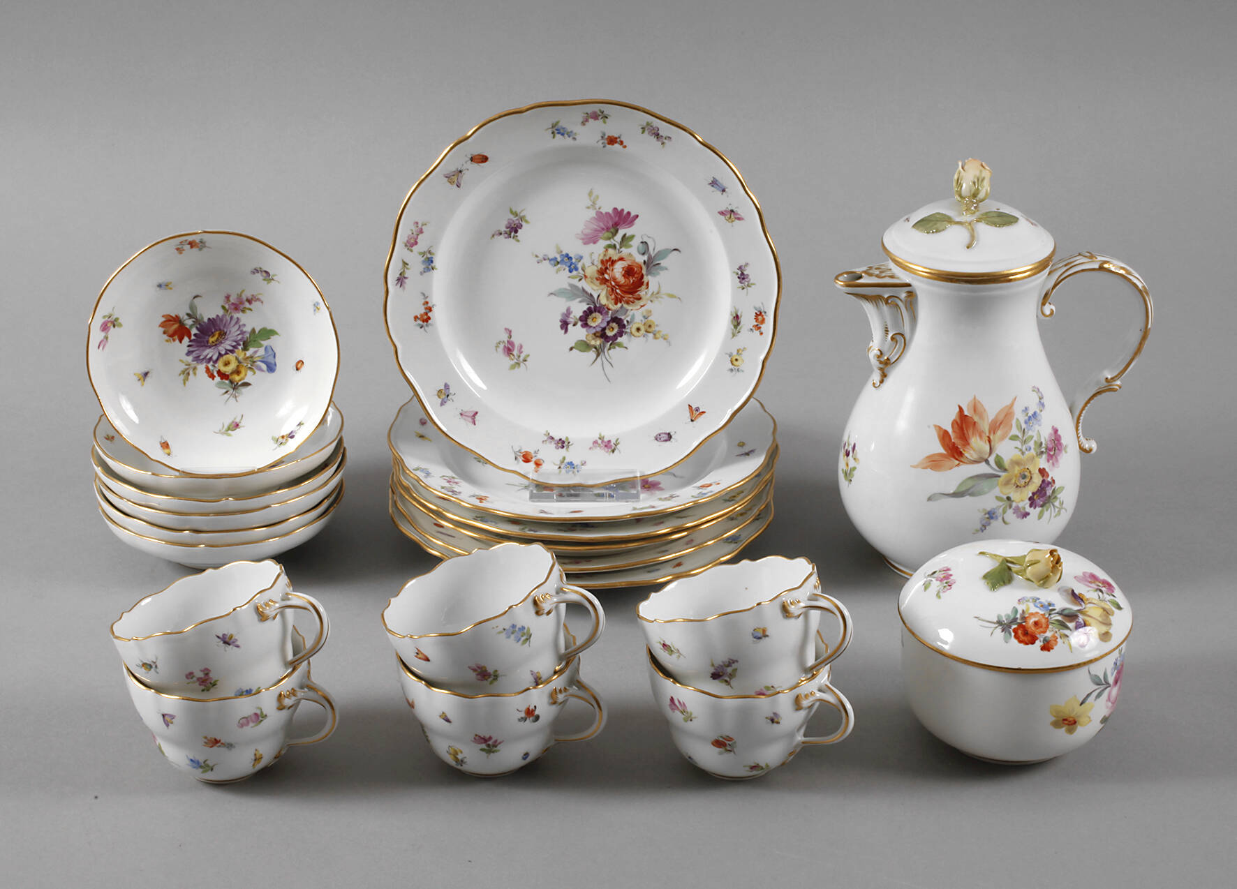 Meissen Kaffeeservice "Blumen und Insekten"