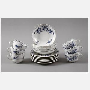 Meissen sechs Kaffeegedecke "Orchidee"