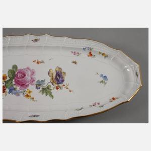 Meissen große Fischplatte mit Insektenmalerei