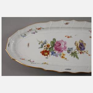 Meissen große Fischplatte mit Insektenmalerei