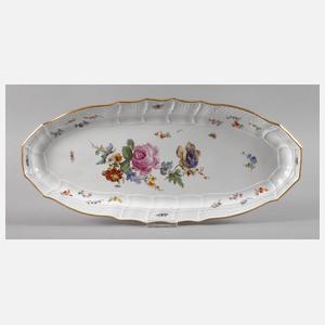 Meissen große Fischplatte mit Insektenmalerei