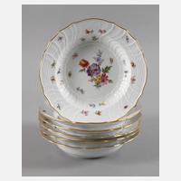 Meissen sechs Suppenteller mit Insektenmalerei111