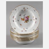 Meissen sieben Suppenteller mit Insektenmalerei111