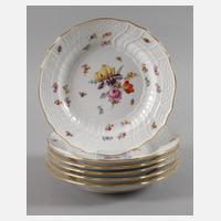 Meissen sechs Speiseteller mit Insektenmalerei111