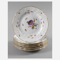 Meissen sechs Abendbrotteller mit Insektenmalerei111