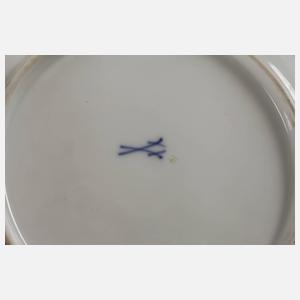 Meissen sechs Salatteller mit Insektenmalerei