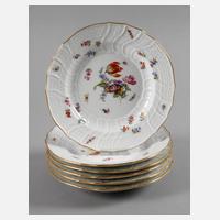 Meissen sechs Salatteller mit Insektenmalerei111