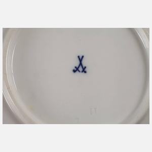 Meissen sechs Dessertteller mit Insektenmalerei