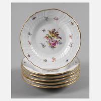 Meissen sechs Dessertteller mit Insektenmalerei111