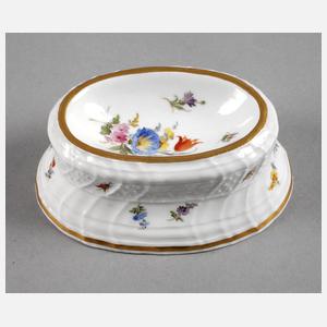 Meissen Salzgefäß mit Insektenmalerei