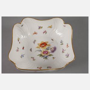 Meissen quadratische Schüssel mit Insektenmalerei