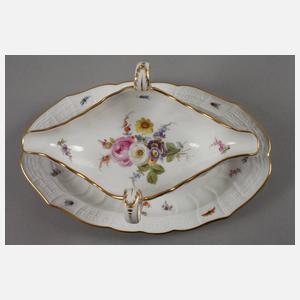 Meissen Sauciere mit Insektenmalerei