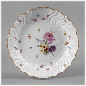Meissen runde Vorlegeplatte mit Insektenmalerei