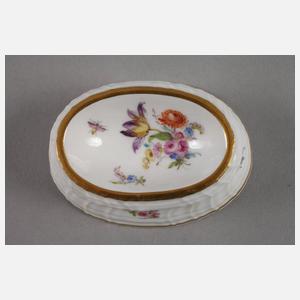 Meissen Salzgefäß mit Insektenmalerei