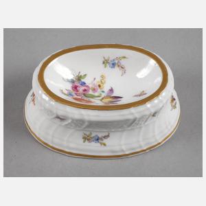 Meissen Salzgefäß mit Insektenmalerei